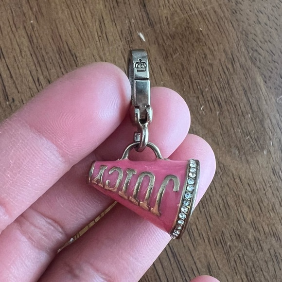 Juicy Couture Jewelry - Retired Juicy Couture Pink Cheer Megaphone Gold-Toned Charm Bracelet